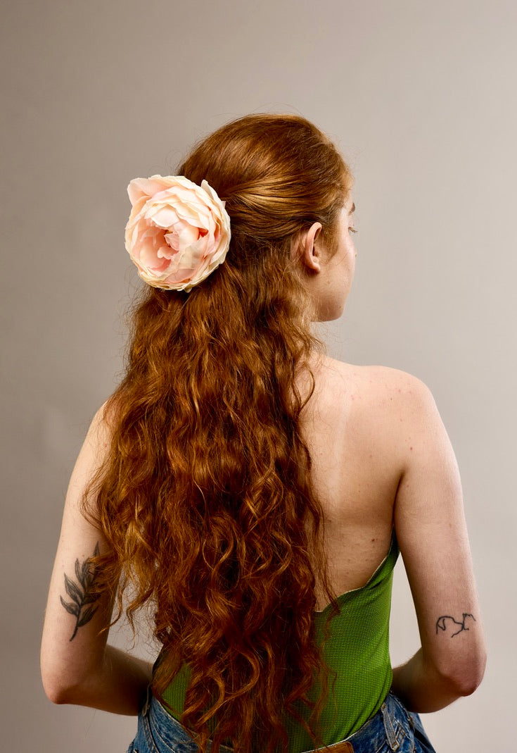 Aurora Peony — Blush Pink Barrette