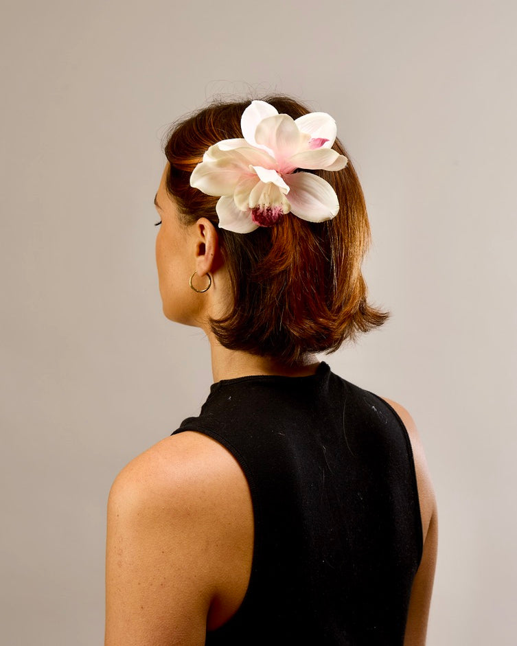 Orchid — Blush White Slide Clip