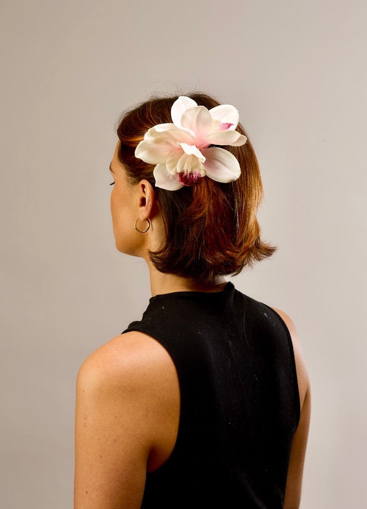 Orchid — Blush White Slide Clip
