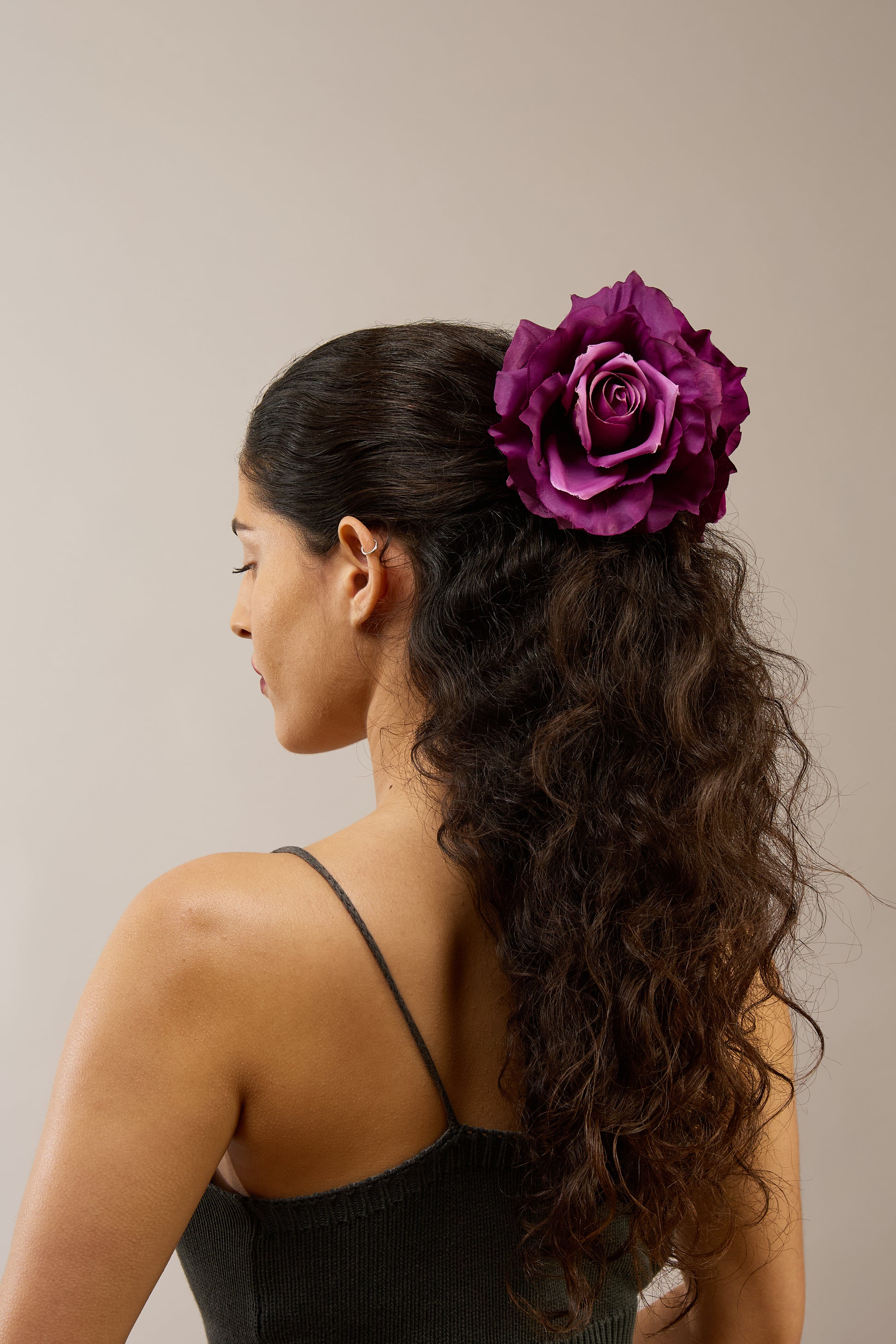 English Garden Rose — Purple Claw Clip