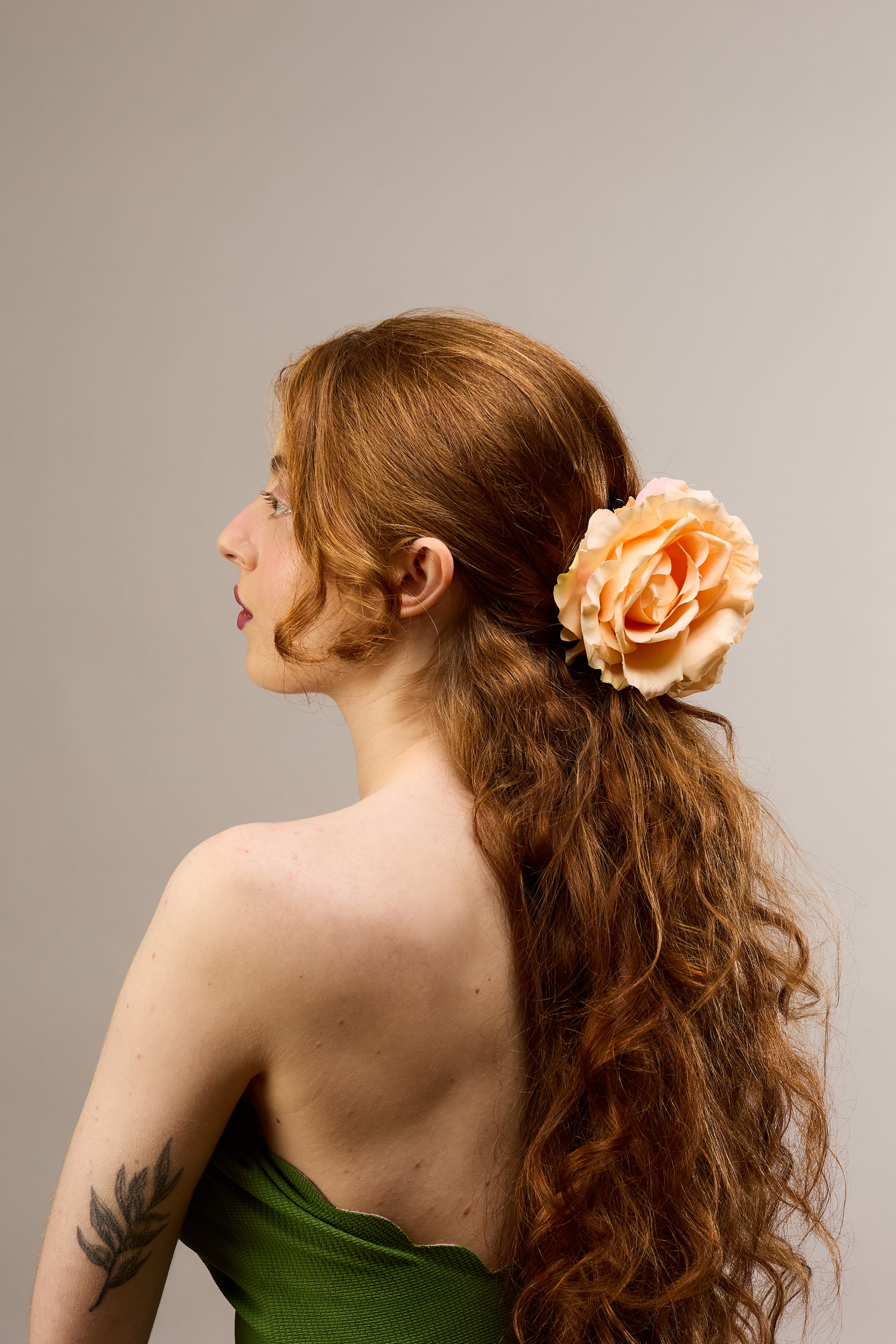 English Garden Rose — Peach Claw Clip