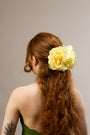 English Garden Rose — Yellow Claw Clip