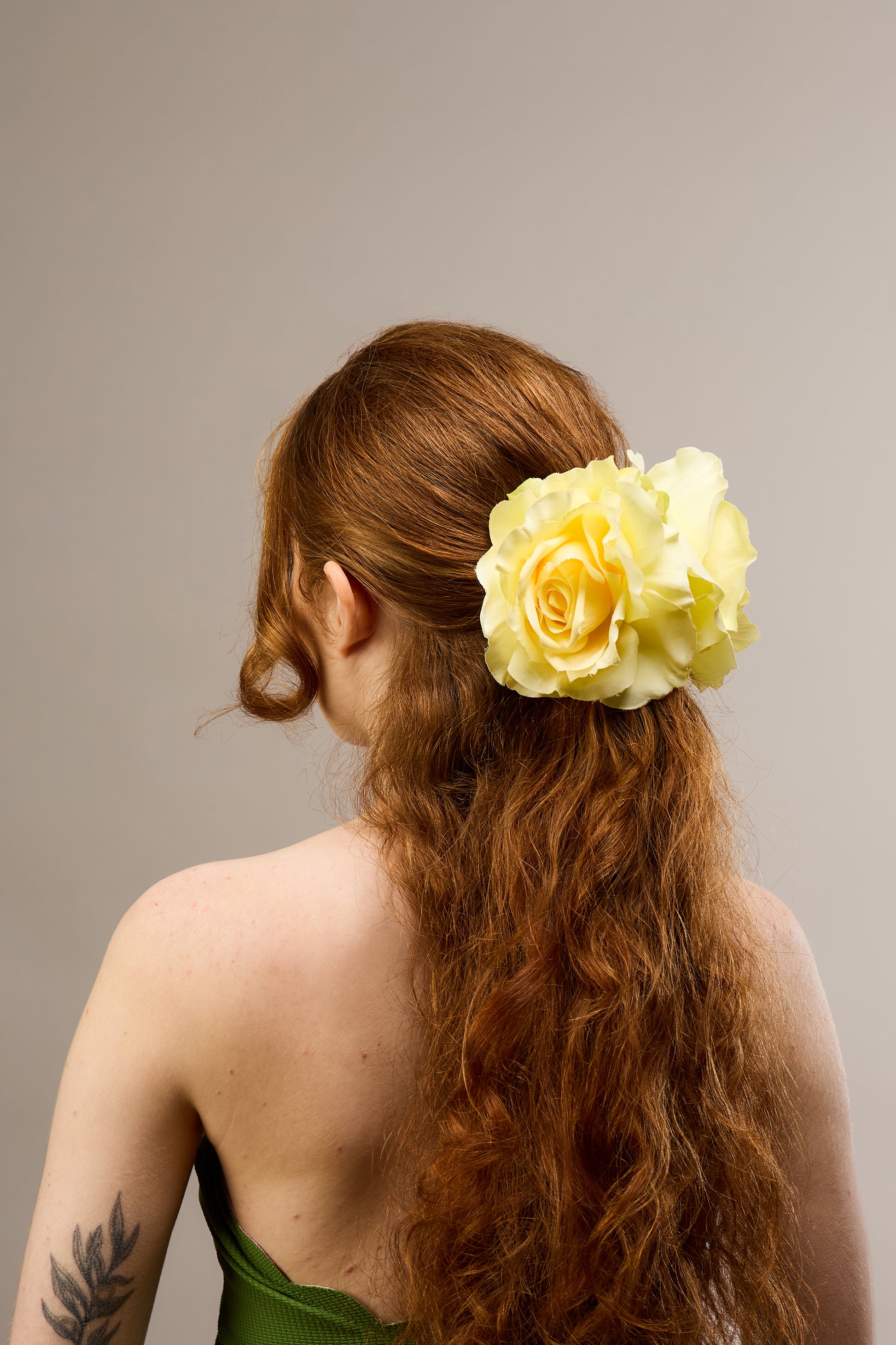 English Garden Rose — Yellow Claw Clip